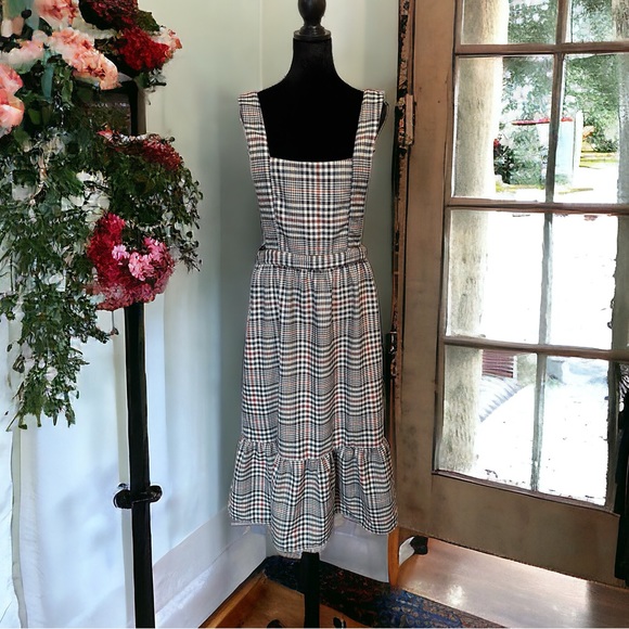 DownEast Dresses & Skirts - Downeast Plaid Dress Pinafore Jumper Cottagecore Dark Academia Whimsical Size L